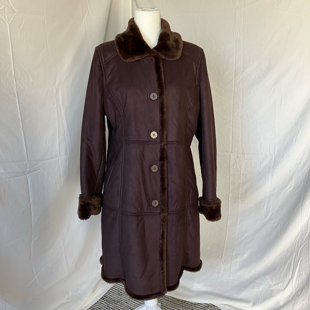 Boho Brown Fur-Trimmed Trench Coat-Bromley sport